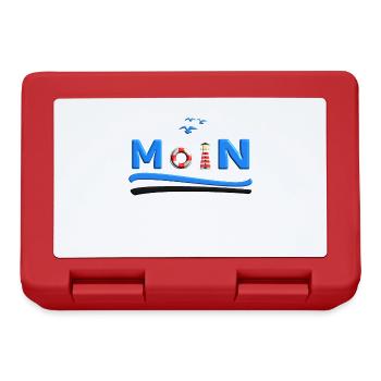 MOIN Rettungsring und Leuchtturm maritim Shirt - Brotdose - Rot - Vorne