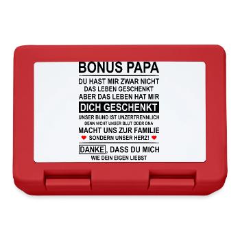 Bonus Papa Danke Stiefvater Vater Dad Geschenk - Brotdose - Rot - Vorne