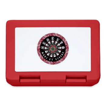 Memento Mori Halloween Totenkopf, Skelett - Brotdose - Rot - Vorne