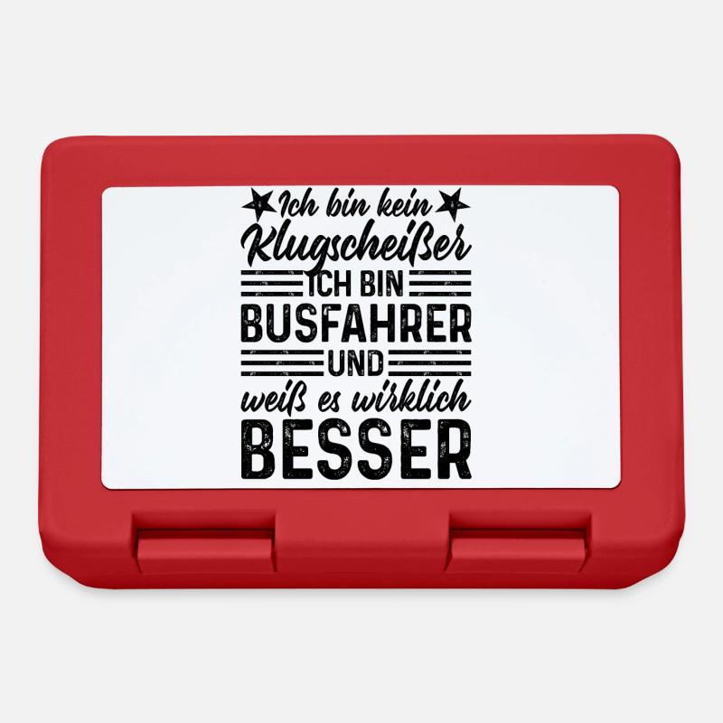 Busfahrer lustiger Spruch bin kein Klugscheißer - Brotdose - Rot