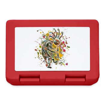 Native Americans Kokopelli - Colorfully Splashes 4 - Lunchbox - red - Front