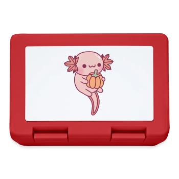 Mignon Axolotl Feuilles d’automne Branchies et citrouille - Boîte à goûter - rouge - Devant