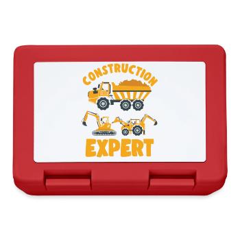 Construction Truck Excavator Digger Expert Idea - Lunchbox - red - Front