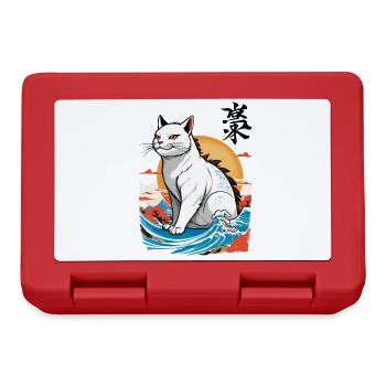 Ukiyo-E Cats Monster Japan Wave Streetwear - Lunchbox - red - Front