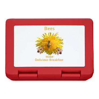Abeilles faisant un délicieux petit déjeuner, pissenlit, fleur - Boîte à goûter - rouge - Devant