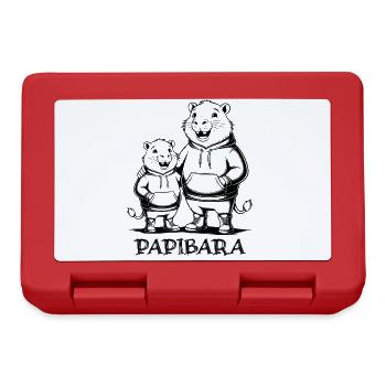 Papibara Papi Capybara Vater Lustig Papa Vatertag - Brotdose - Rot - Vorne