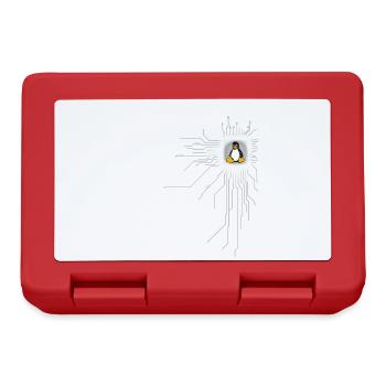 platine Pinguin Core Herz Computer pc Nerd program - Brotdose - Rot - Vorne