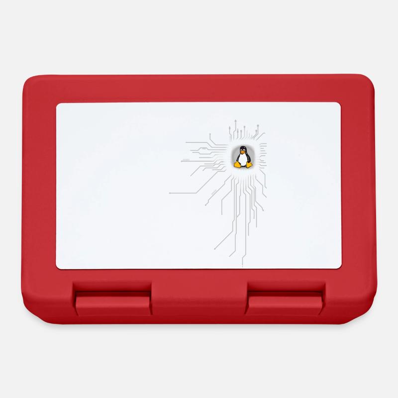 platine pingouin Core Coeur Ordinateur pc Nerd program - Boîte à goûter - rouge