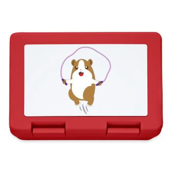 Kids hamster animal shirt rope jumping hamster - Lunchbox - red - Front