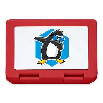 Tanzender Pinguin - Brotdose - Rot - Vorne