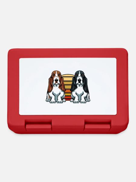 I Was Normal 2 Basset Hounds AGO - Lunchbox - red