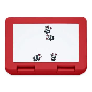 Motif des notes musicales Panda - Boîte à goûter - rouge - Devant