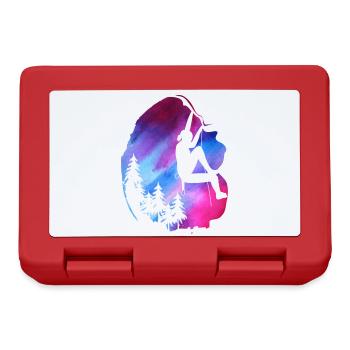 Female Climber Zipline Watercolor Adventure - Lunchbox - red - Front
