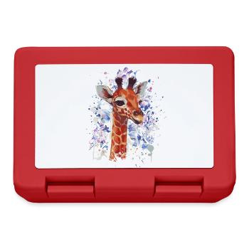 Giraffe - Giraffen Baby - Cooler Giraffe - Brotdose - Rot - Vorne