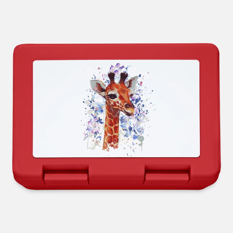 Giraffe - Giraffe Baby - Cool Giraffe - Lunchbox - red