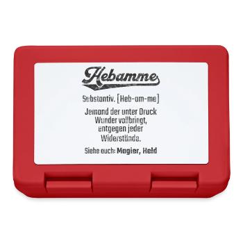 Hebamme Geburtshilfe Definition - Brotdose - Rot - Vorne
