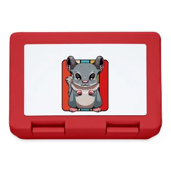 Chinchilla Pop Art Panel - Brotdose - Rot - Vorne