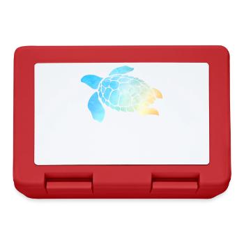 Sea Turtle Watercolor Blue - Lunchbox - red - Front
