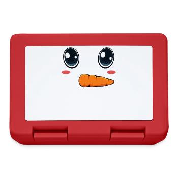 Cute snowman face with Merry Christmas - Lunchbox - red - Front