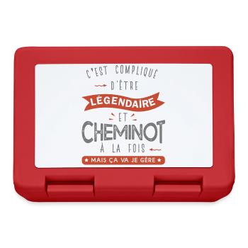 métier CHEMINOT papa, papy cheminot cadeau - Boîte à goûter - rouge - Devant