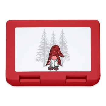 Hiver Noël forêt Gnome nain Woodland Dweller enfant - Boîte à goûter - rouge - Devant