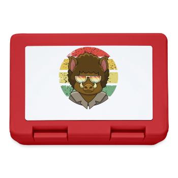 Vintage wild boar funny design gift - Lunchbox - red - Front