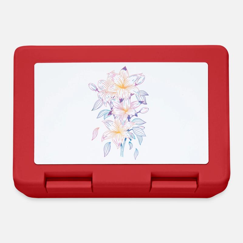 Lys avec un motif arc-en-ciel - Boîte à goûter - rouge