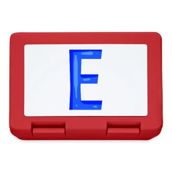Letter E initial letter blue - Lunchbox - red - Front