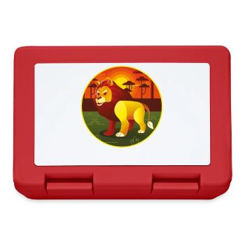 Löwe Design Großkatze Raubkatze Katze Fun Geschenk - Brotdose - Rot - Vorne