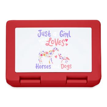 Cheval Chien Amoureux des chevaux Amoureux des chiens - Boîte à goûter - rouge - Devant