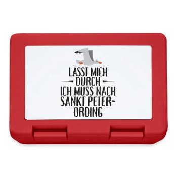 Lasst mich durch ich muss nach Sankt Peter Ording - Brotdose - Rot - Vorne