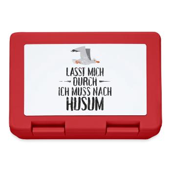 Lasst mich durch ich muss nach Husum Möwe - Brotdose - Rot - Vorne