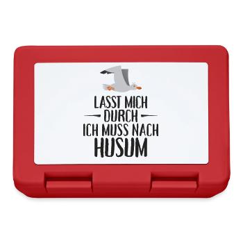 Lasst mich durch ich muss nach Husum Möwe - Brotdose - Rot - Vorne
