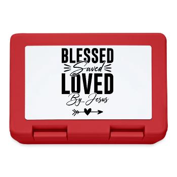 Blessed Jesus love saying - Lunchbox - red - Front