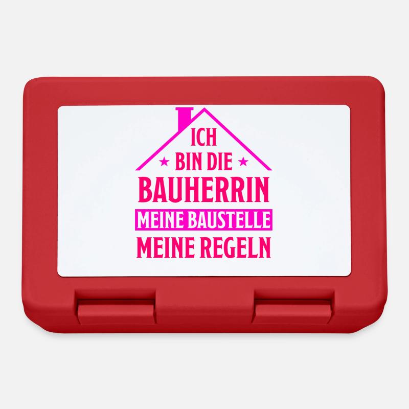 Bauherrin Geschenk Lustiger Spruch Hausbau Bauherr - Brotdose - Rot
