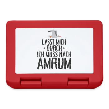 Lasst mich durch ich muss nach Amrum Möwe - Brotdose - Rot - Vorne