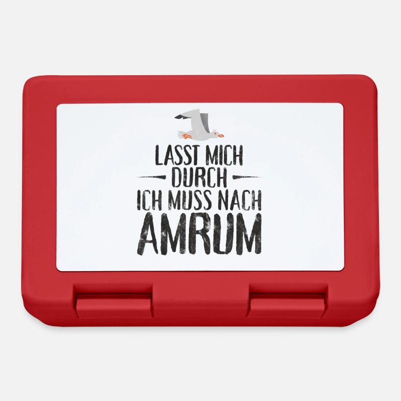 Lasst mich durch ich muss nach Amrum Möwe - Brotdose - Rot