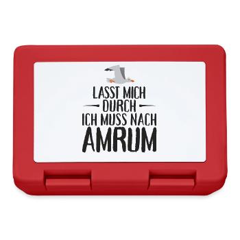Lasst mich durch ich muss nach Amrum Möwe - Brotdose - Rot - Vorne