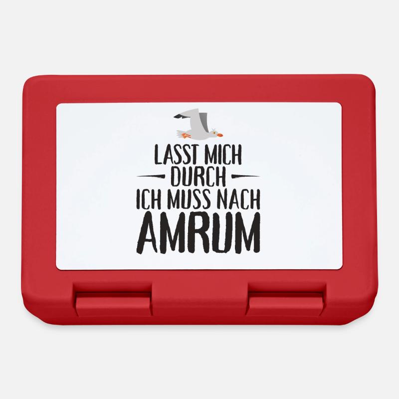 Lasst mich durch ich muss nach Amrum Möwe - Brotdose - Rot