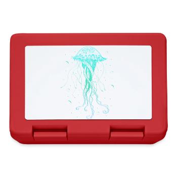Jellyfish Sea Animal Psychedelic Art Gift - Lunchbox - red - Front