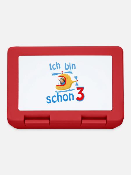ich bin schon 3 - Brotdose - Rot