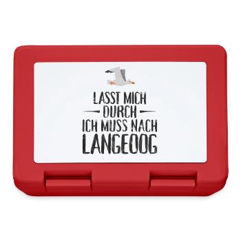 Lasst mich durch ich muss nach Langeoog Möwe - Brotdose - Rot - Vorne