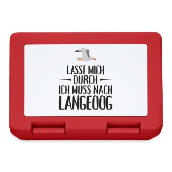 Lasst mich durch ich muss nach Langeoog Möwe - Brotdose - Rot - Vorne