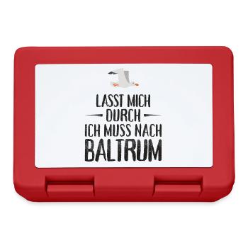 Lasst mich durch ich muss nach Baltrum Möwe - Brotdose - Rot - Vorne