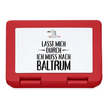 Lasst mich durch ich muss nach Baltrum Möwe - Brotdose - Rot - Vorne