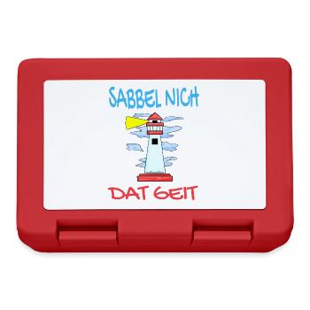 Leuchtturm - Sabbel Nich Dat Geit - Plattdeutsch - Brotdose - Rot - Vorne