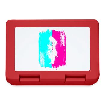 Samurai In A Turquoise And Pink Frame - Lunchbox - red - Front