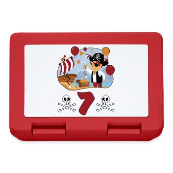 7 Jahre Pirat Kindergeburtstag Kinder Fun Geschenk - Brotdose - Rot - Vorne