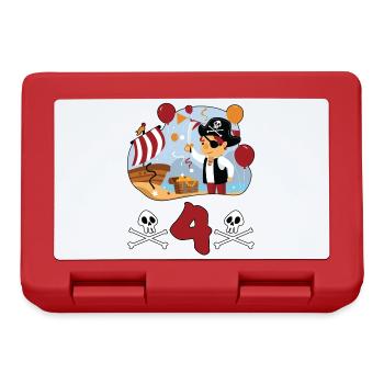 4 years pirate children's birthday children fun gift - Lunchbox - red - Front