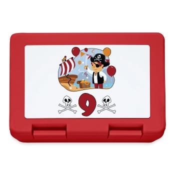 9 ans fun anniversaire enfant enfant - Boîte à goûter - rouge - Devant